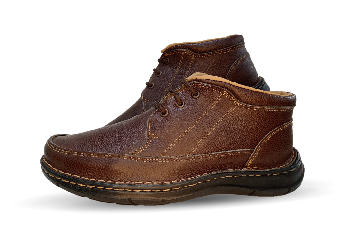 Zapato tipo Bota Casual de piel Riveello 400 Café para hombre