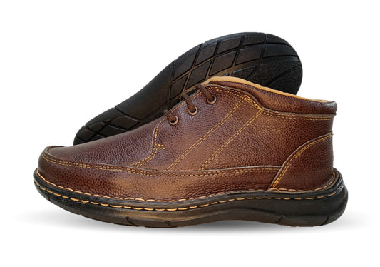 Zapato tipo Bota Casual de piel Riveello 400 Café para hombre