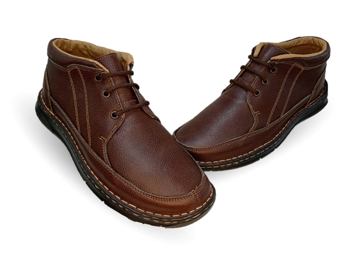 Zapato tipo Bota Casual de piel Riveello 400 Café para hombre