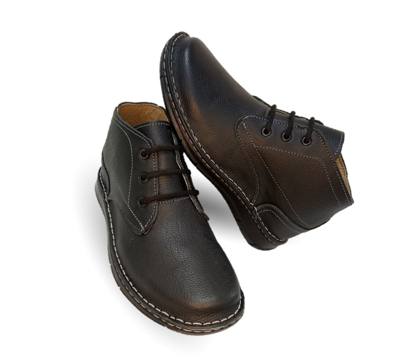 Zapato tipo Bota Casual de piel Riveello 420 Negro para hombre