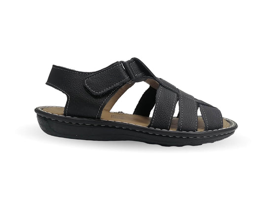 Sandalia de piel Riveello 47 Negro para caballero