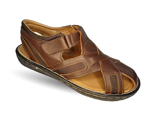 Sandalia de piel Riveello 50 Café para hombre