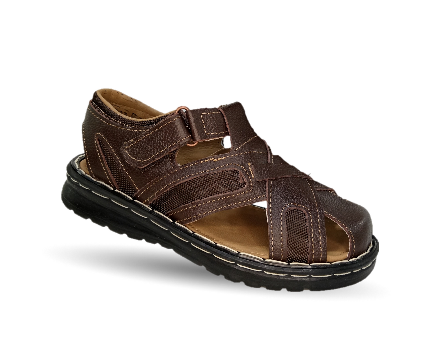 Sandalia de piel Riveello 610 Flother Café para hombre