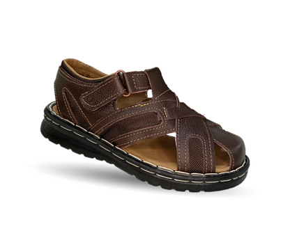 Sandalia de piel Riveello 610 Flother Café para hombre