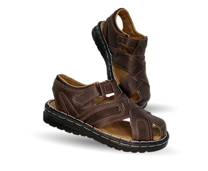 Sandalia de piel Riveello 610 Flother Café para hombre