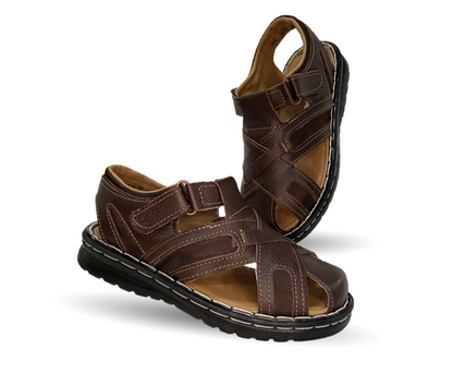 Sandalia de piel Riveello 610 Flother Café para hombre