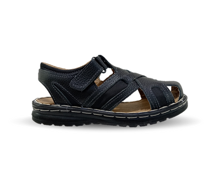 Sandalia de Piel Riveello 610 Flother Negro para hombre