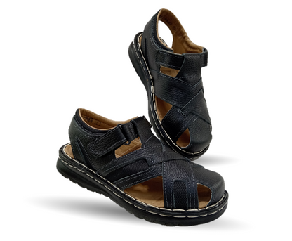 Sandalia de Piel Riveello 610 Flother Negro para hombre