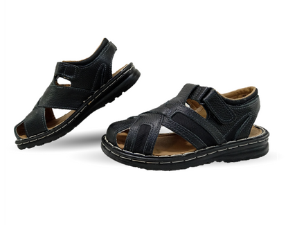 Sandalia de Piel Riveello 610 Flother Negro para hombre