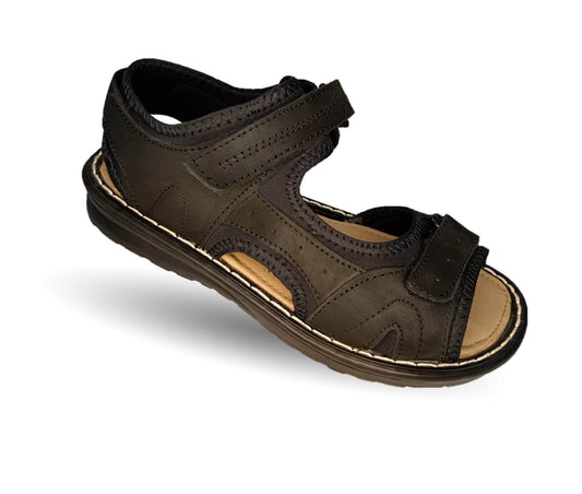 Sandalia de piel Riveello 650 Negro para hombre