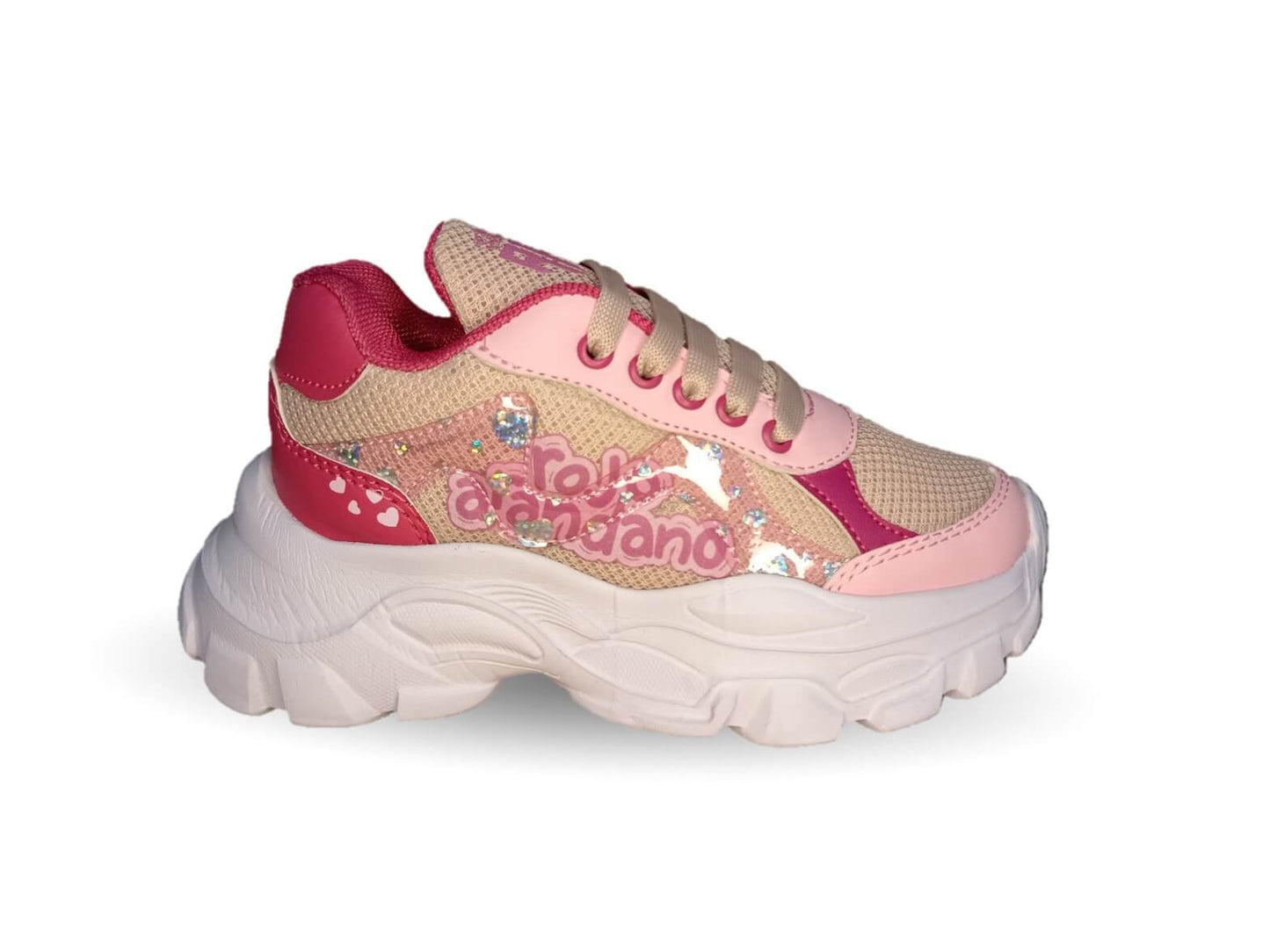 Tenis Deportivo con agujetas Rojo Arándano 88 maquillaje/Rosa para niña