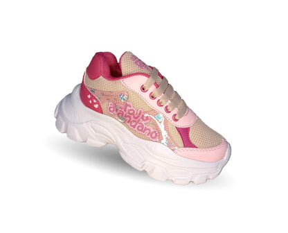 Tenis Deportivo con agujetas Rojo Arándano 88 maquillaje/Rosa para niña