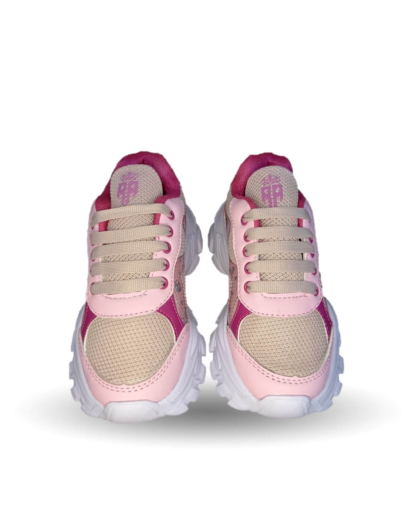 Tenis Deportivo con agujetas Rojo Arándano 88 maquillaje/Rosa para niña