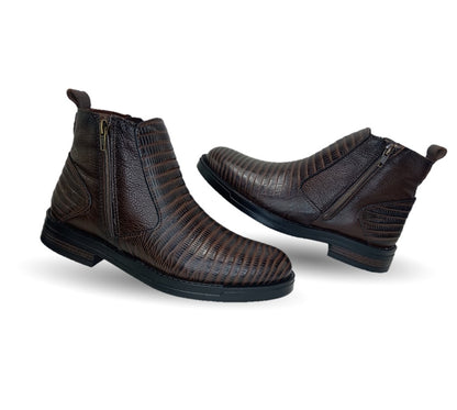 Bota Casual de piel Romano 7846 Lizard Café para hombre