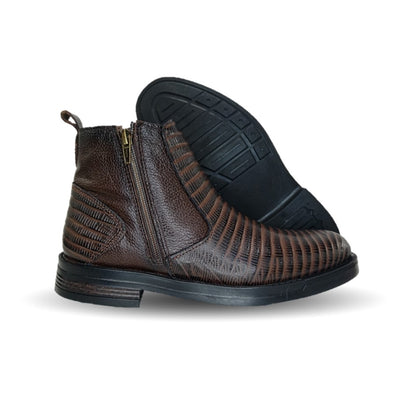 Bota Casual de piel Romano 7846 Lizard Café para hombre