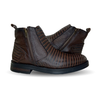 Bota Casual de piel Romano 7846 Lizard Café para hombre