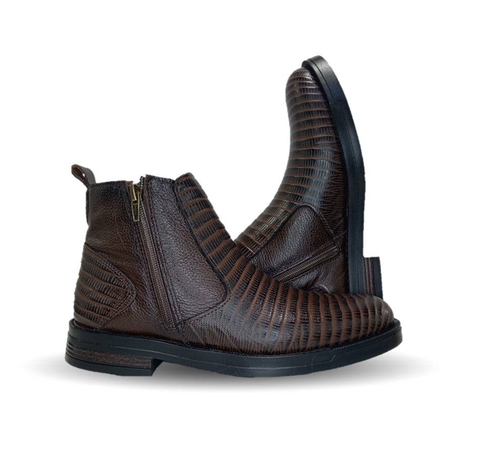 Bota Casual de piel Romano 7846 Lizard Café para hombre