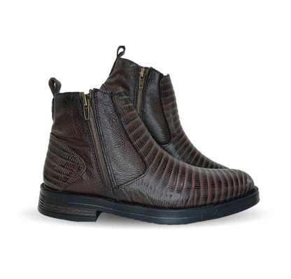 Bota Casual de piel Romano 7846 Lizard Café para hombre