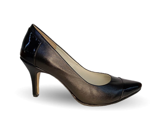 Zapatilla de Vestir de piel de cabra con suela de cuero tacón medio Sasson 5 Negro de mujer