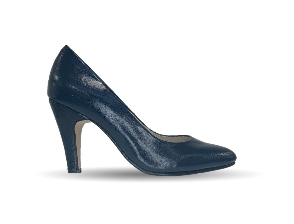 Zapatilla de Vestir de piel de cabra con suela de cuero tacón medio Sasson 1 Color Azul Marino para mujer