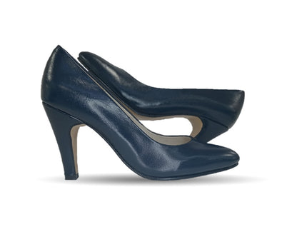 Zapatilla de Vestir de piel de cabra con suela de cuero tacón medio Sasson 1 Color Azul Marino para mujer