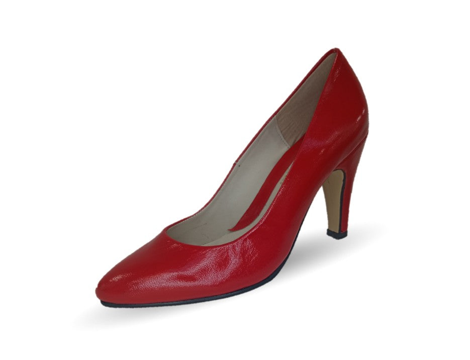 Zapatilla de Vestir de piel de cabra con suela de cuero tacón medio Sasson 1 Rojo para mujer