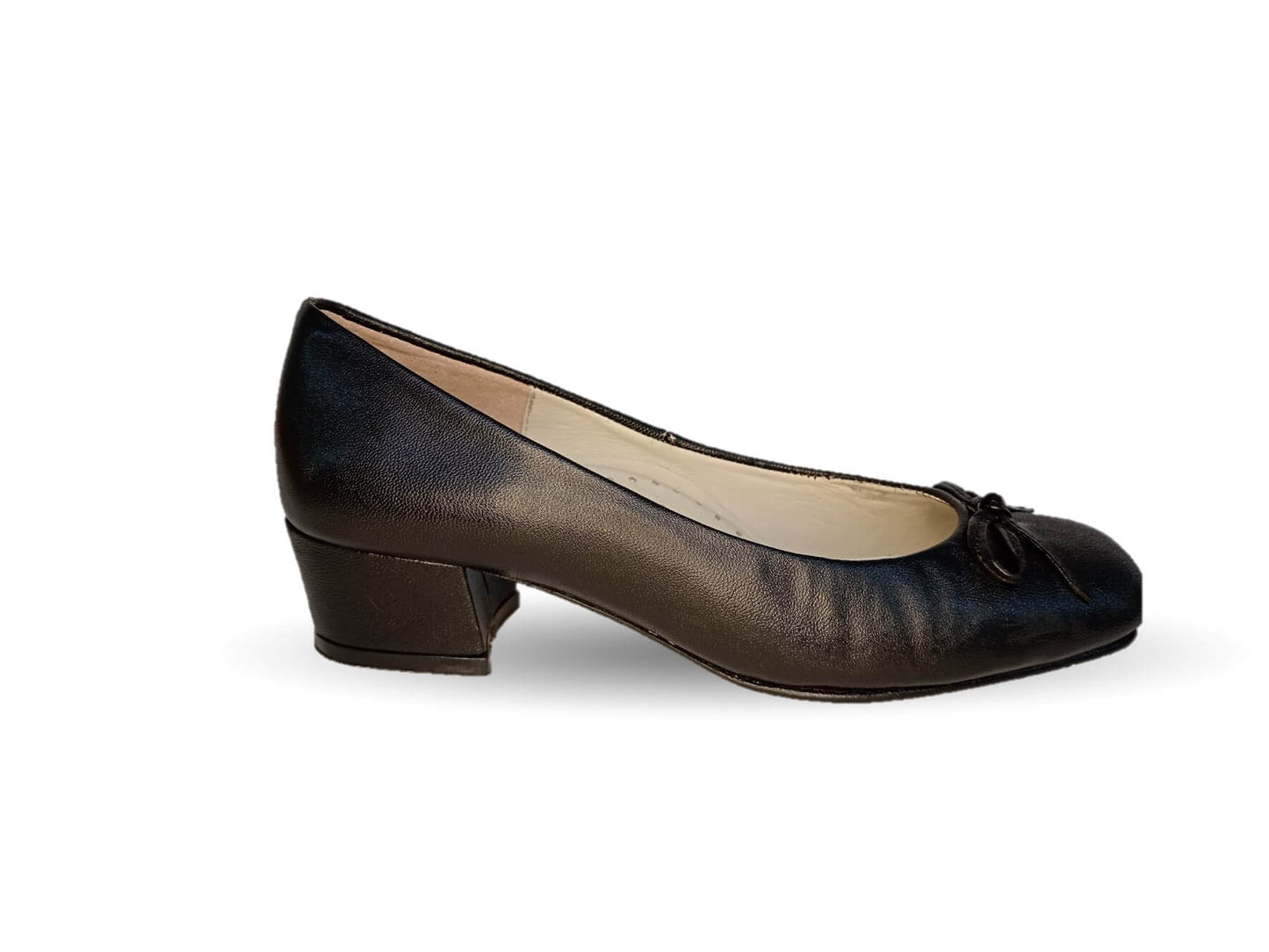 Zapatilla de Vestir de piel de cabra con suela de cuero tacón bajo Sasson 204 Negro para mujer