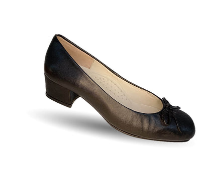 Zapatilla de Vestir de piel de cabra con suela de cuero tacón bajo Sasson 204 Negro para mujer