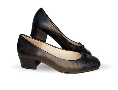 Zapatilla de Vestir de piel de cabra con suela de cuero tacón bajo Sasson 204 Negro para mujer