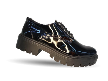 Zapato Casual y Escolar Scandalo 1862 Charol Negro para mujer