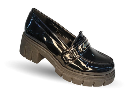 Zapato Casual y Escolar Scandalo 2865 Charol Negro para mujer