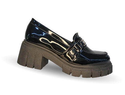Zapato Casual y Escolar Scandalo 2865 Charol Negro para mujer