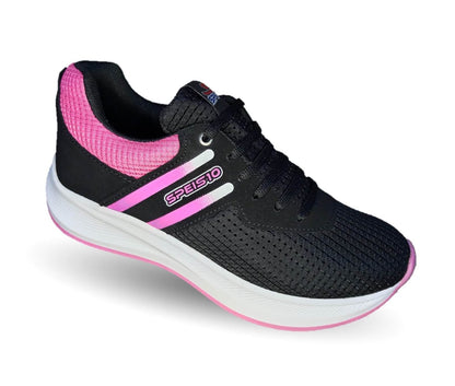 Tenis Deportivo Speis 408 Negro/Rosa para mujer