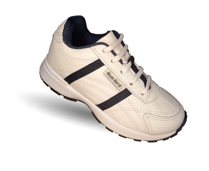 Tenis Deportivo y Escolar de piel con agujetasSport Shoes 1959 Blanco/Marino Unisex para niño, niña, joven, mujer y hombre