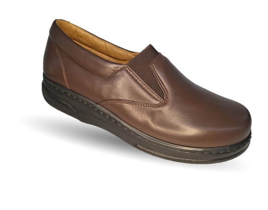 Zapato Terapéutico para pie Diabético o Lastimado de piel de cordero Terapie 106 Café para mujer