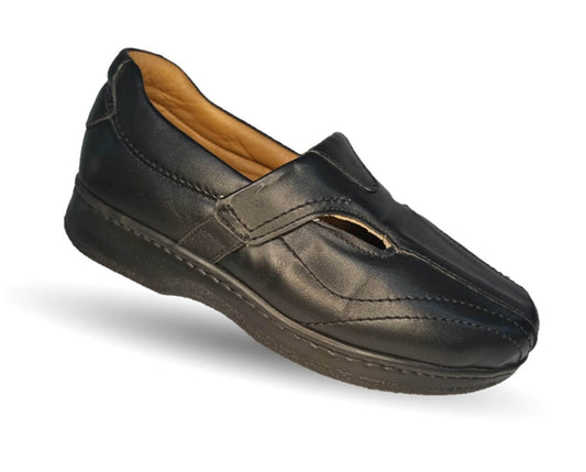 Zapato Terapéutico para pie Diabético o Lastimado de piel de cordero Terapie 116 Negro para mujer