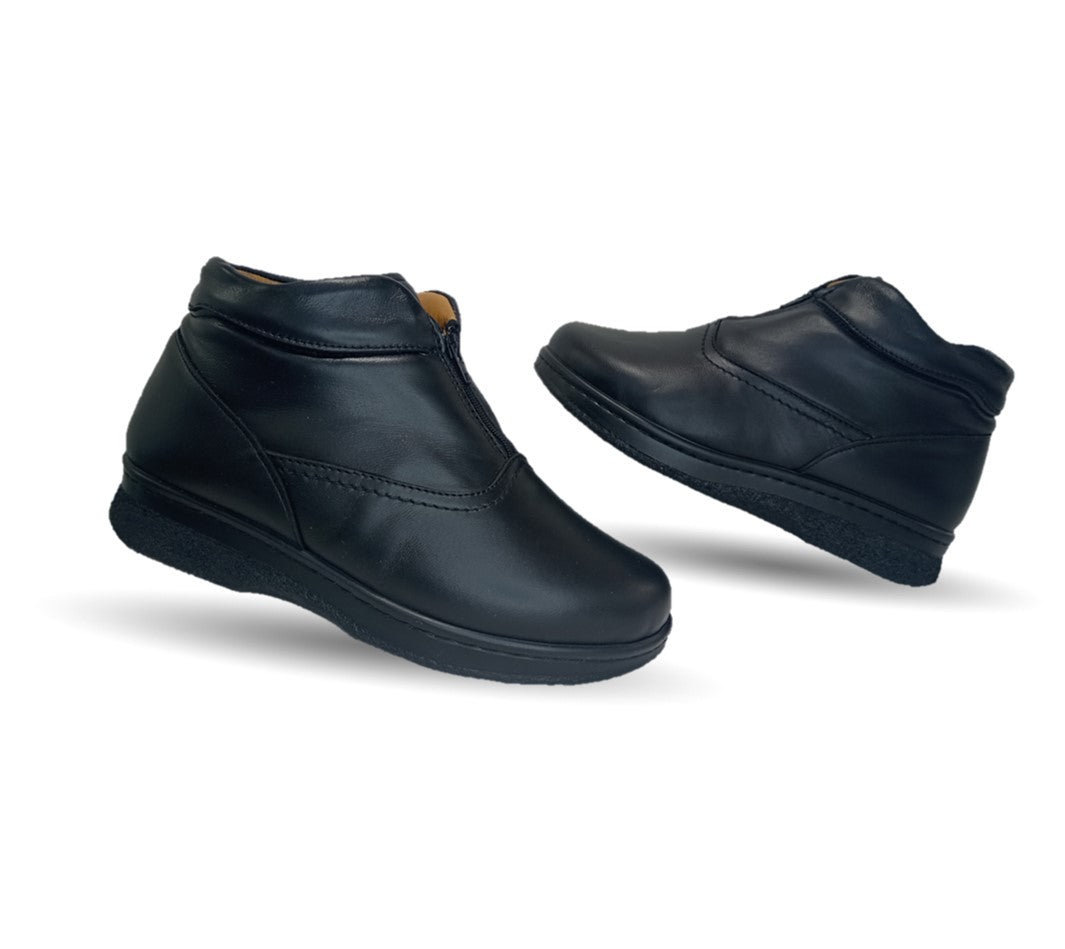 Zapato Terapéutico tipo Bota para pie Diabético o Lastimado de piel de cordero Terapie 149 Negro para mujer