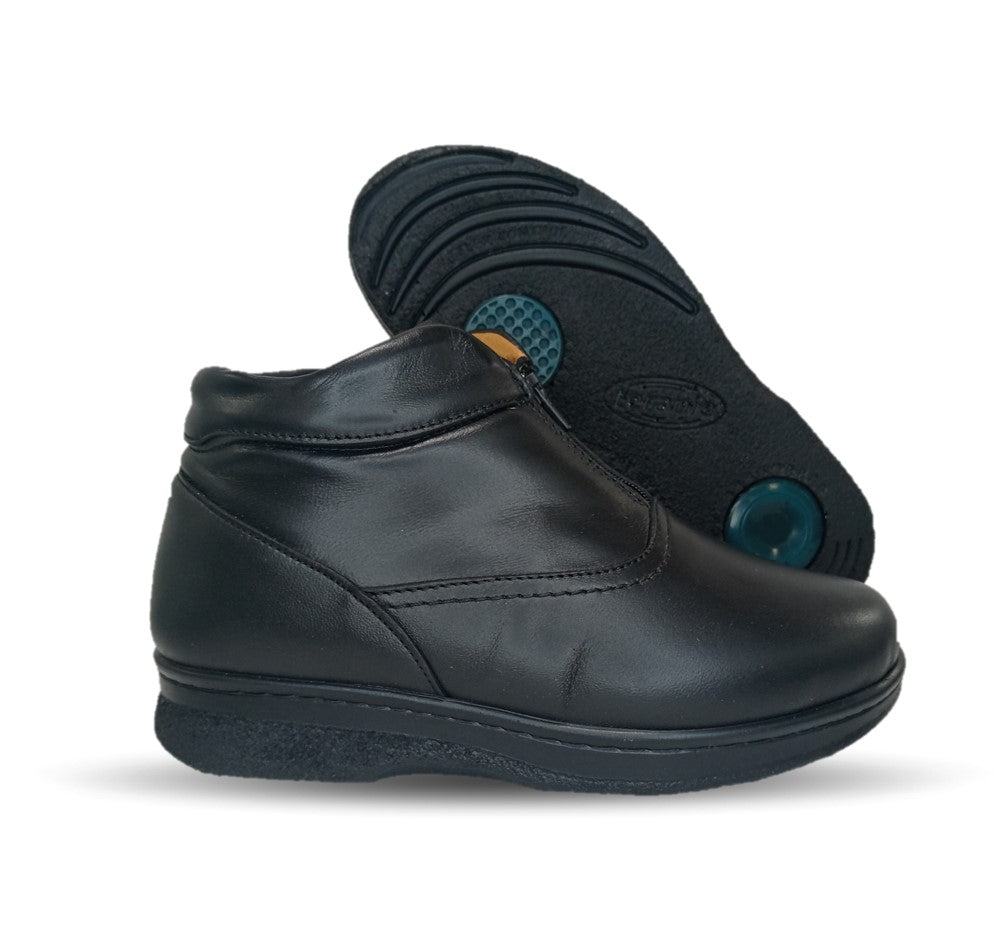 Zapato Terapéutico tipo Bota para pie Diabético o Lastimado de piel de cordero Terapie 149 Negro para mujer