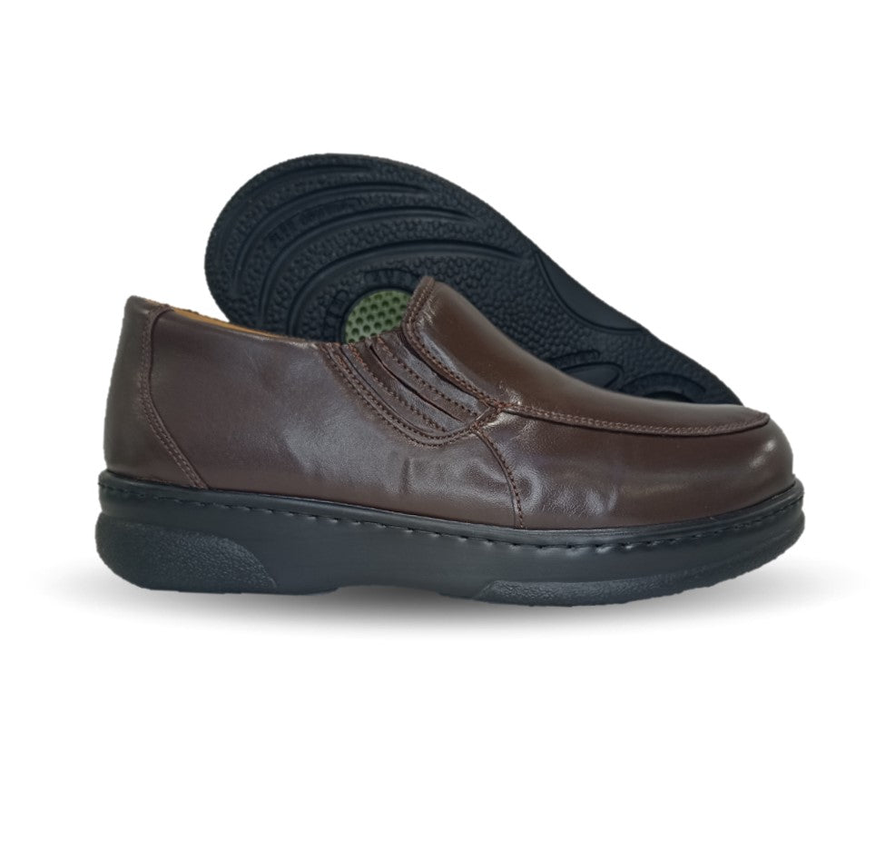 Zapato Terapéutico para pie Diabético o Lastimado de piel de cordero Terapie 208 Café para hombre