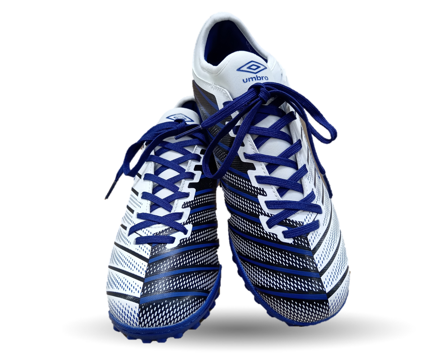 Tenis de Futbol con multitacos Umbro 81938 Blanco/Negro/Azul para hombre