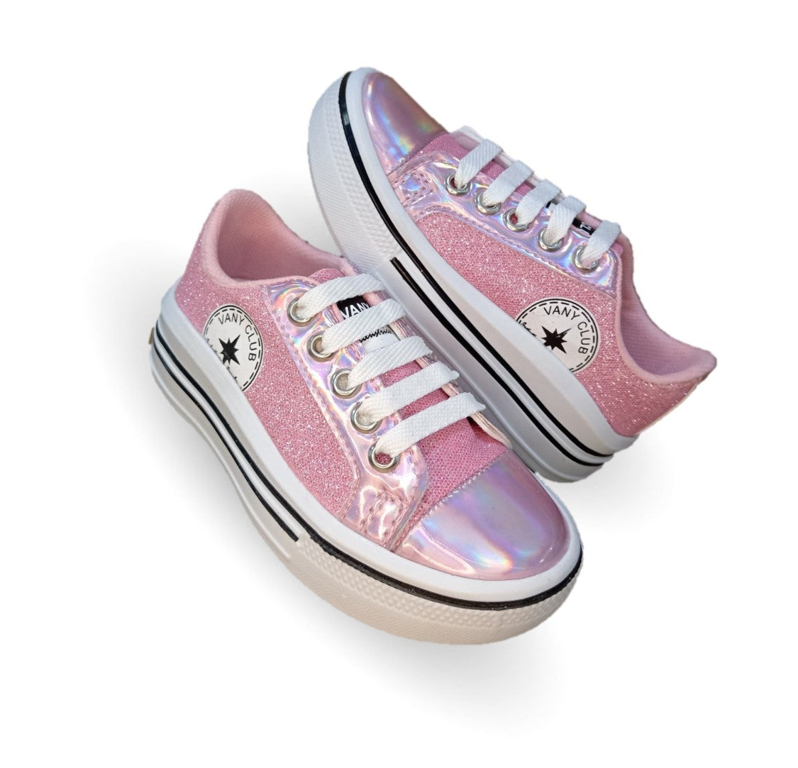Tenis con agujetas Vany 4 Rosa para niña