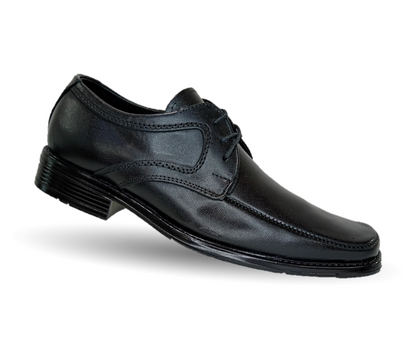 Zapato Escolar y de Vestir de piel con agujeta Viakentto 451 Negro para niño