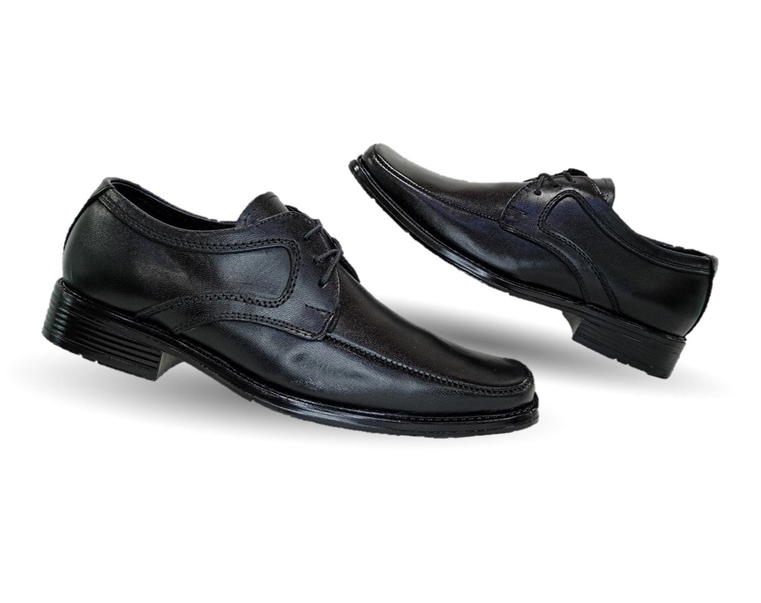 Zapato Escolar y de Vestir de piel con agujeta Viakentto 451 Negro para niño