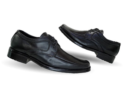 Zapato Escolar y de Vestir de piel con agujeta Viakentto 451 Negro para niño