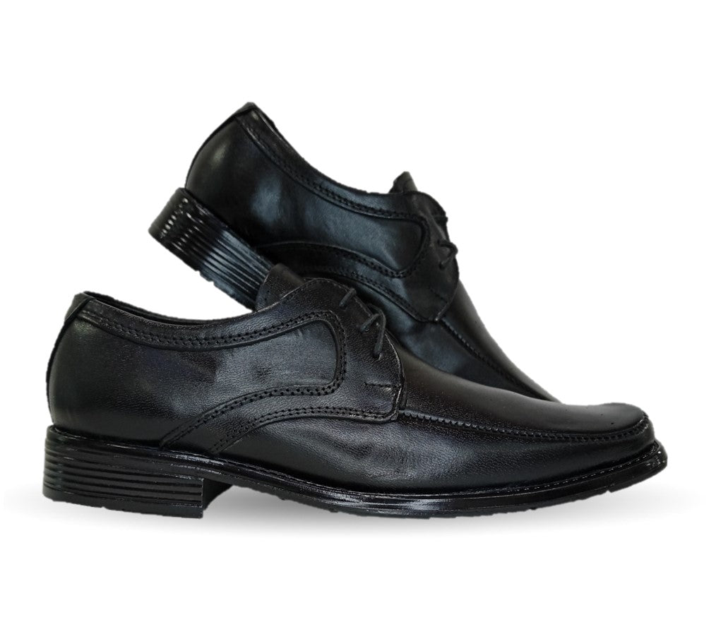 Zapato Escolar y de Vestir de piel con agujeta Viakentto 451 Negro para niño