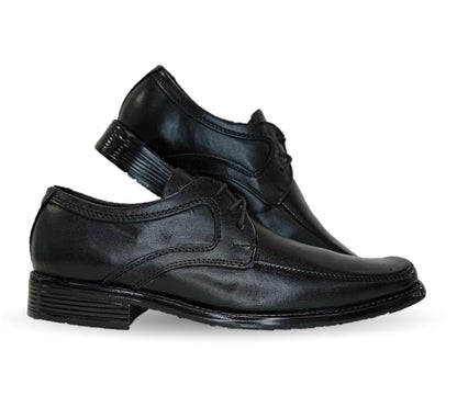 Zapato Escolar y de Vestir de piel con agujeta Viakentto 451 Negro para niño
