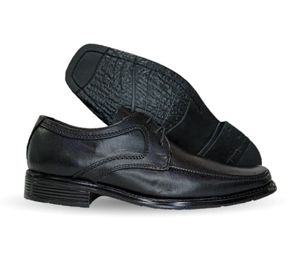 Zapato Escolar y de Vestir de piel con agujeta Viakentto 451 Negro para niño