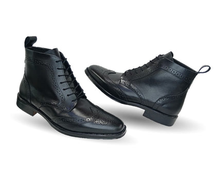 Zapato tipo Bota de Vestir de piel Viakentto 910 Negro para hombre