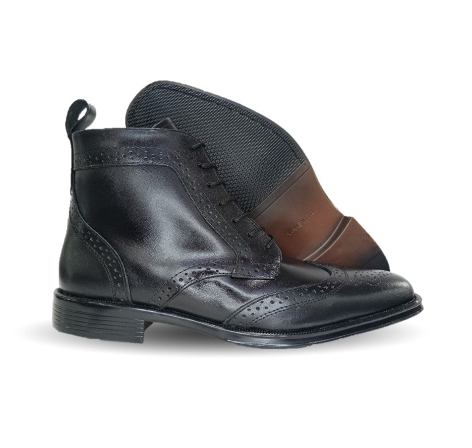 Zapato tipo Bota de Vestir de piel Viakentto 910 Negro para hombre