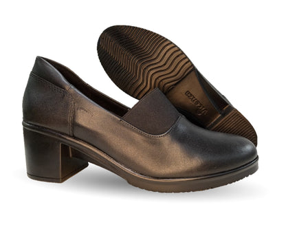 Zapato Casual de Moda de piel bovino con tacón medio Vicenza 14501 negro para mujer